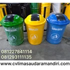Tempat Sampah Pilah 3 Bentuk Bulat Bahan Fiber Kapasitas 50 Liter Kualitas Premium 9