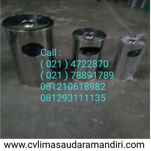Standing Ashtray / Tempat Sampah Asbak Bulat Ukuran 30 x 65 cm Kualitas Premium