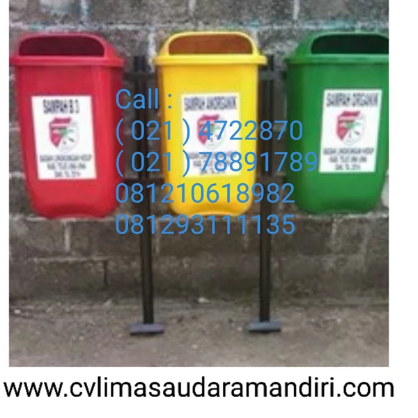 Tempat Sampah Bahan Fiberglass & HDPE Plastik Kualitas Premium