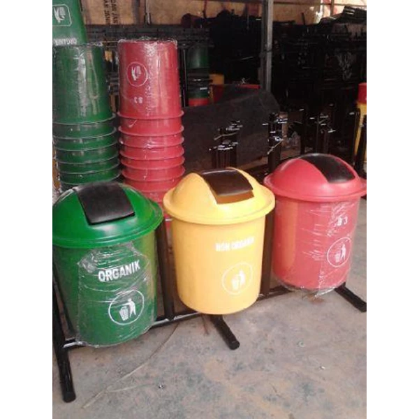 Tong Sampah Bahan Fiberglass & HDPE Plastik Kapasitas 50 Liter Kualitas Premium
