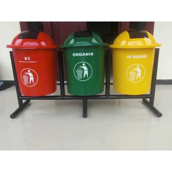 Tong Sampah Bahan Fiberglass & HDPE Plastik Kapasitas 50 Liter Kualitas Premium